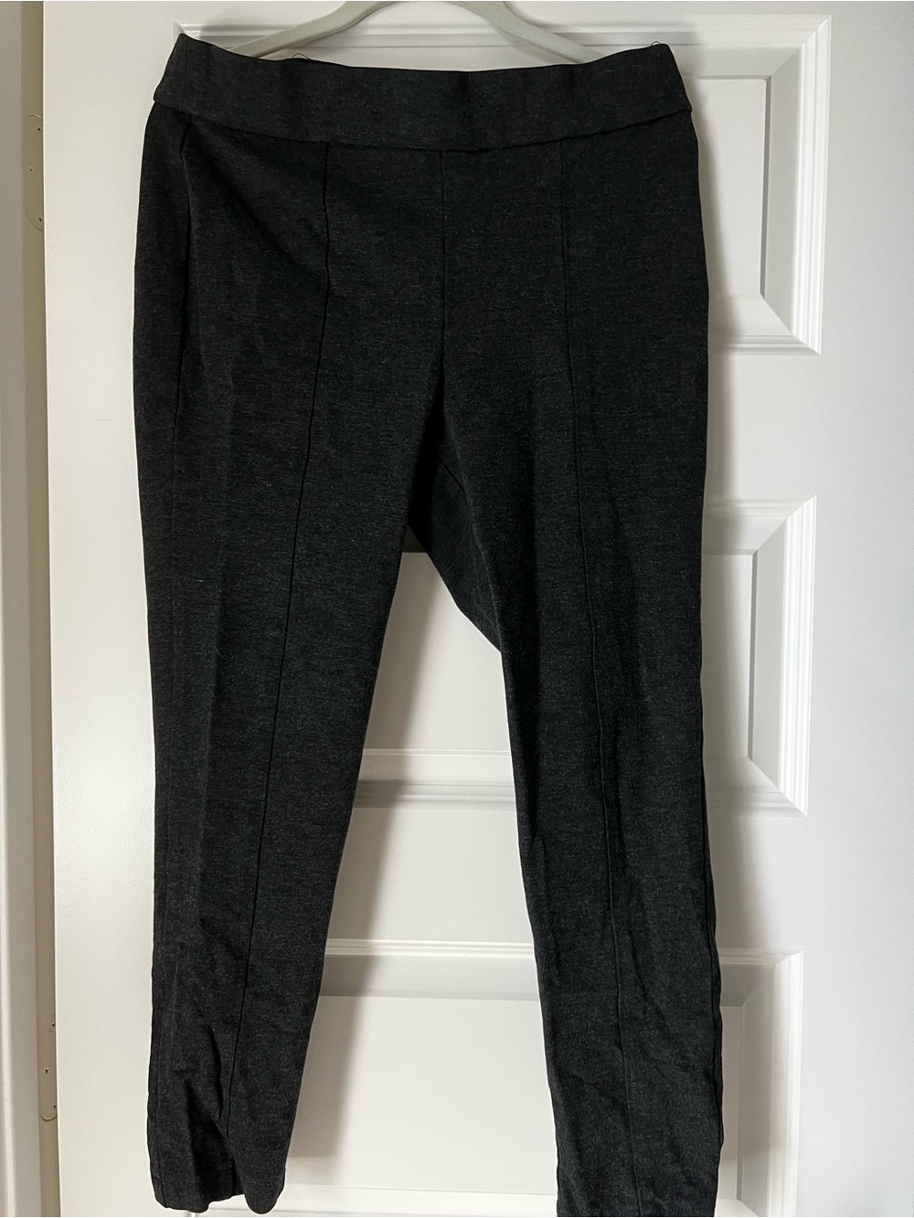 Anne Klein Charcoal Gray Ponte Knit Seamed Pull-On Pants